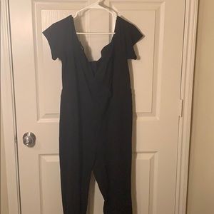 Black V-neck Fashion Nova Curve jumpsuit